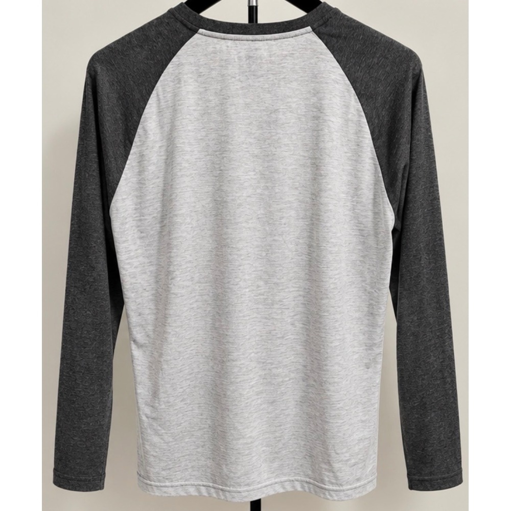 US Polo Assn Mens XL Feel Dry Raglan Long Sleeve Shirt Gray Heather Active Tee